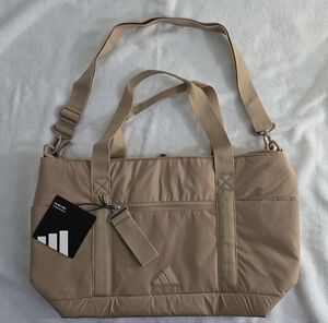 Adidas All Me 3 Tote Bag Warm Sandstone Beige Adjustable Straps Travel - JK5141